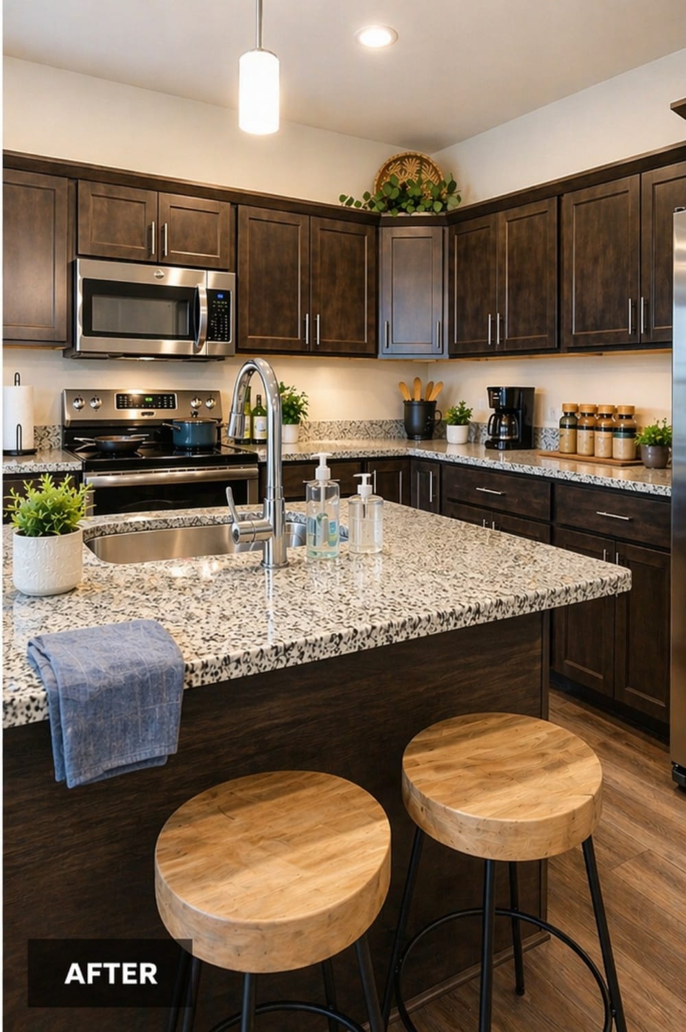After: A kitchen before and after a recurring clean